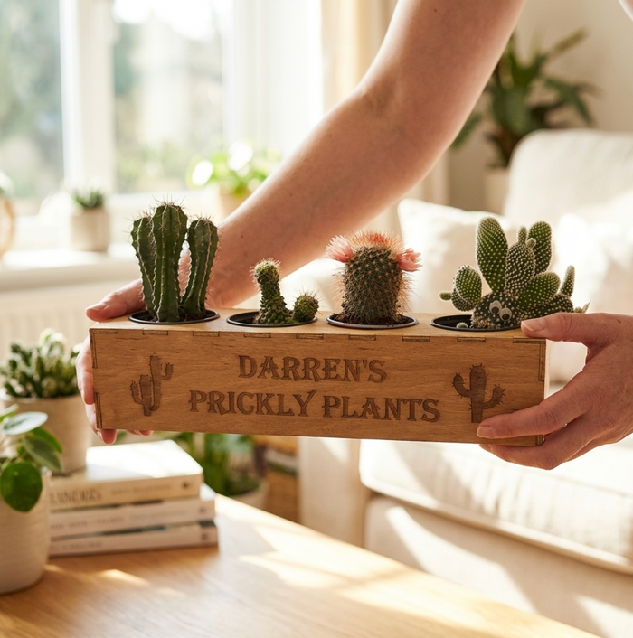Personalised Cactus Garden Planter Box