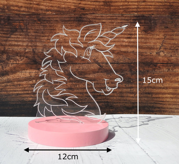Personalised Unicorn LED Night Light - Magical Bedroom Lamp for Kids