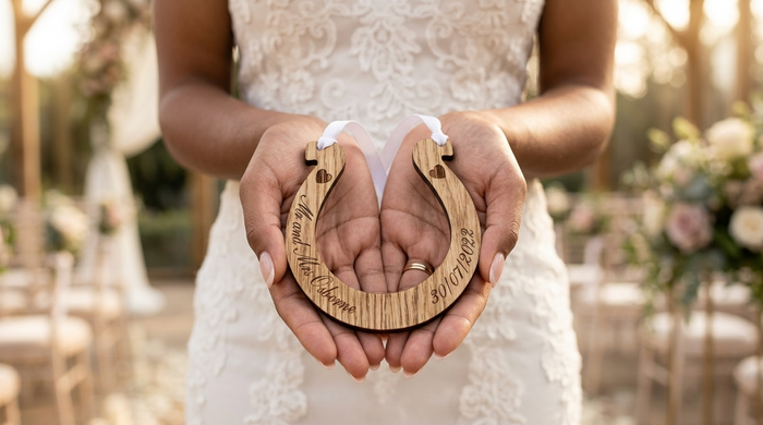 Personalised Wood Wedding Horseshoe