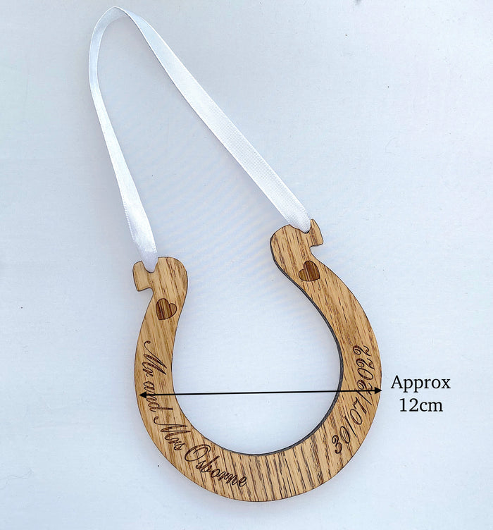 Personalised Wood Wedding Horseshoe