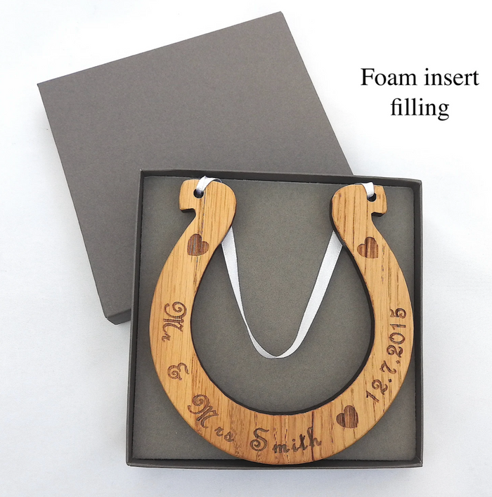 Personalised Wood Wedding Horseshoe