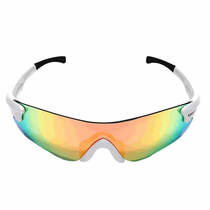 Polarised Bike Riding Sunglasses | White Frame with Black End Tip