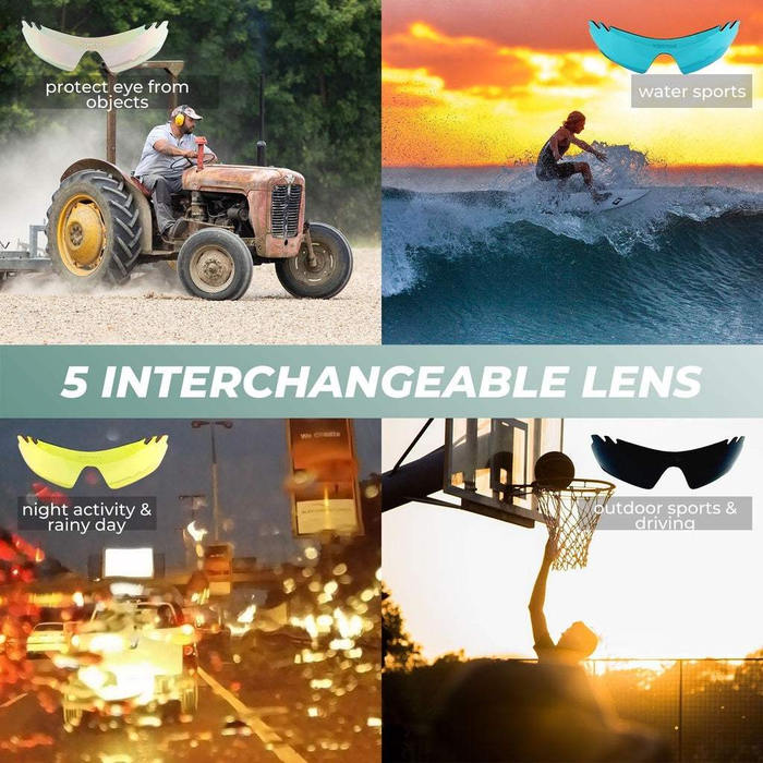 Polarised Bike Riding Sunglasses | White Frame with Black End Tip