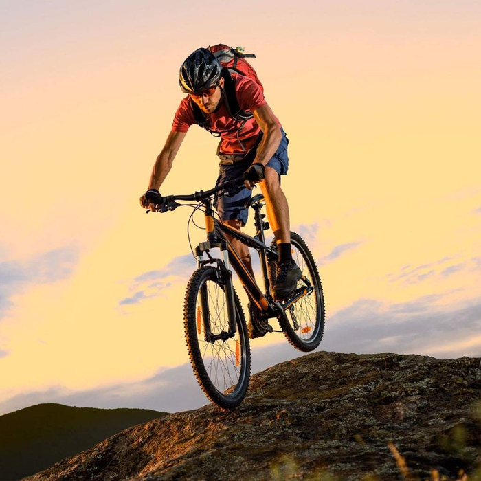 Polarised Cycling Sunglasses | Black Frame with Red End Tip