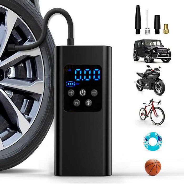 Portable Digital Bicycle Air Pump Handy And Wirelessly Rechargeable