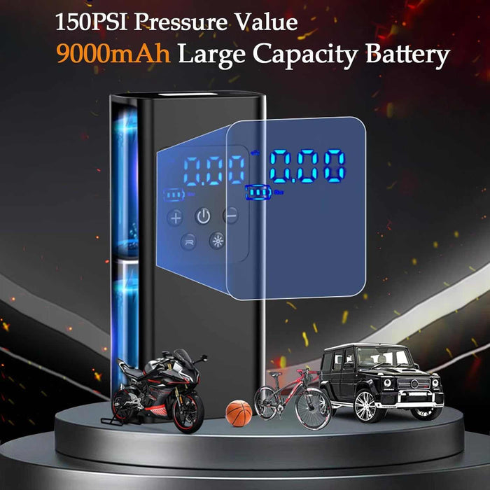 Portable Digital Bicycle Air Pump Handy And Wirelessly Rechargeable