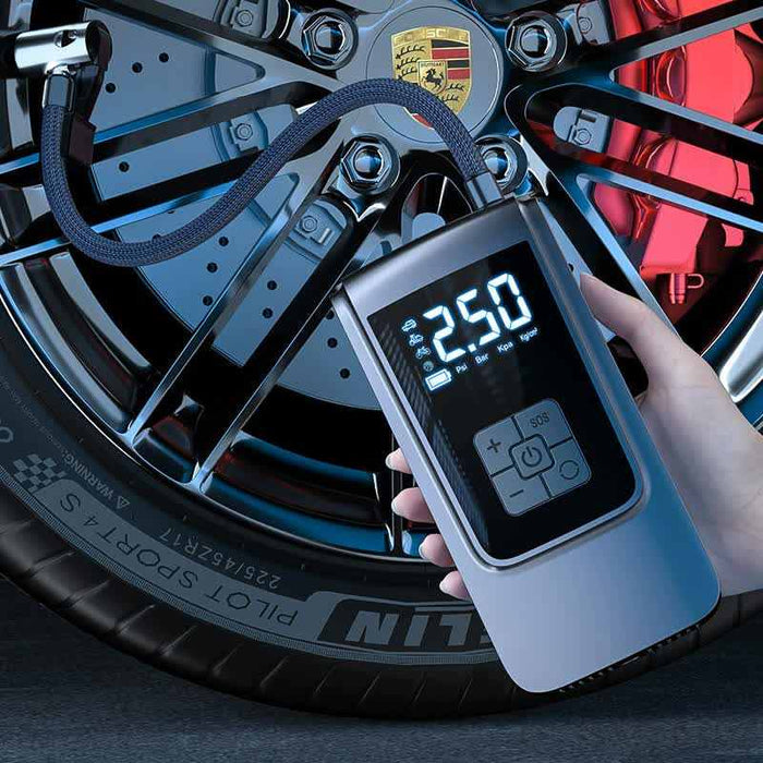 Portable Digital Tire Inflator Pump With LCD Display Type-C Charging - 150 PSI