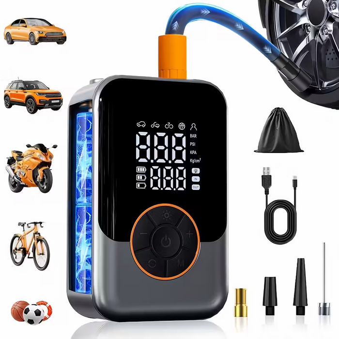 Portable Wireless Air Compressor Tire Inflation Pump With Digital Pressure Gauge
