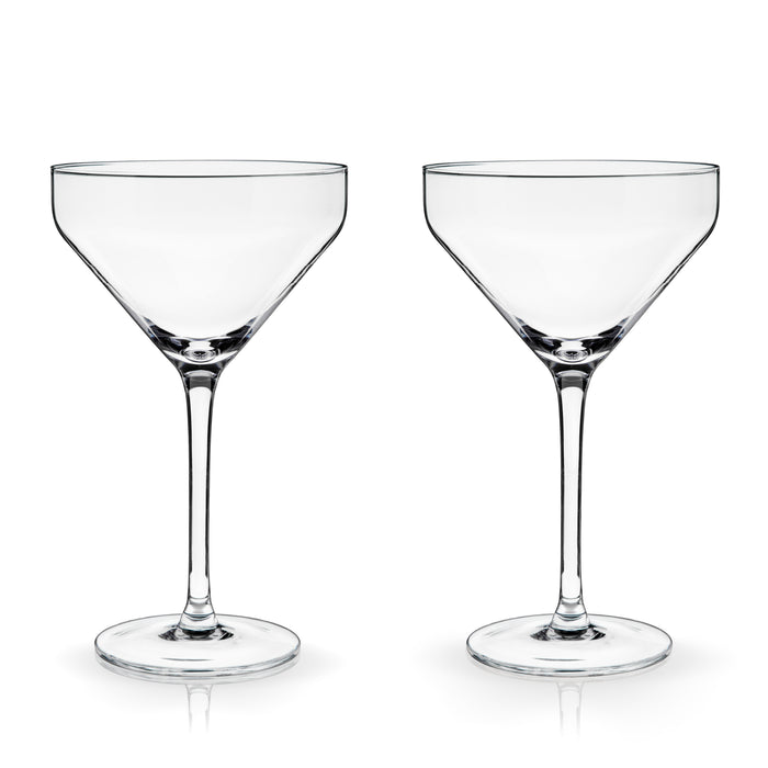 Raye Crystal Angled Martini Glasses, Set of 2