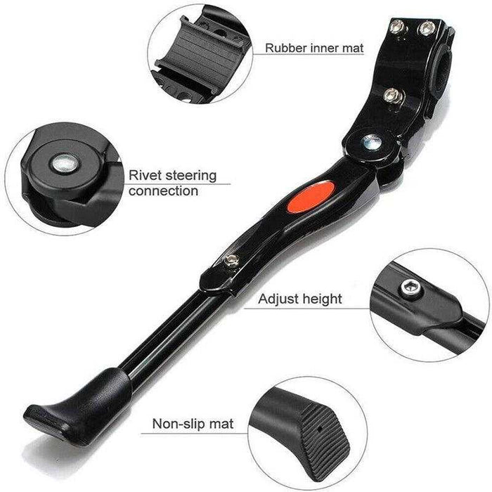 Rear Adjustable Kickstand for Mountain and Road Bike - White