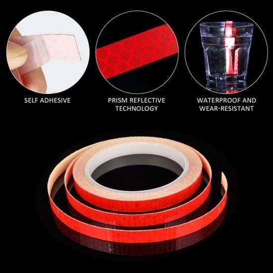 Reflective Waterproof Self-Adhesive Safety Tape 8 meters x 10 mm