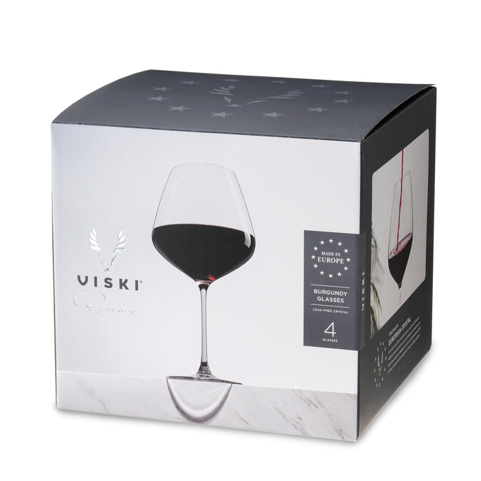 Reserve Inez Crystal Burgundy Glasses, Set of 4