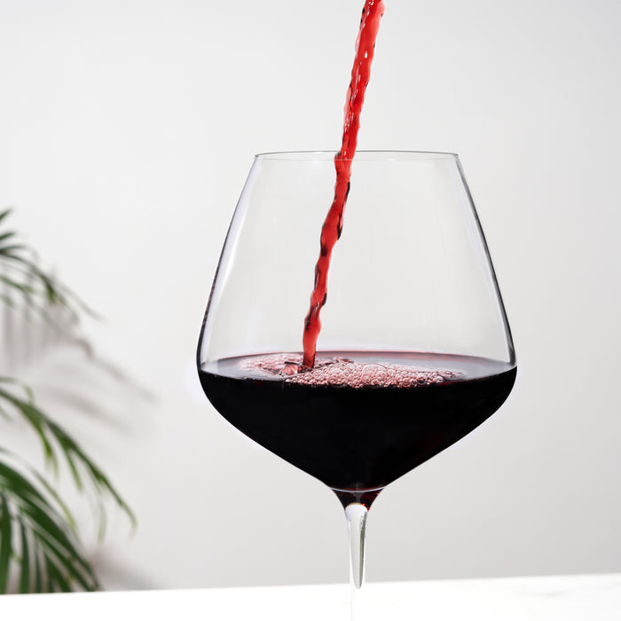 Reserve Inez Crystal Burgundy Glasses, Set of 4