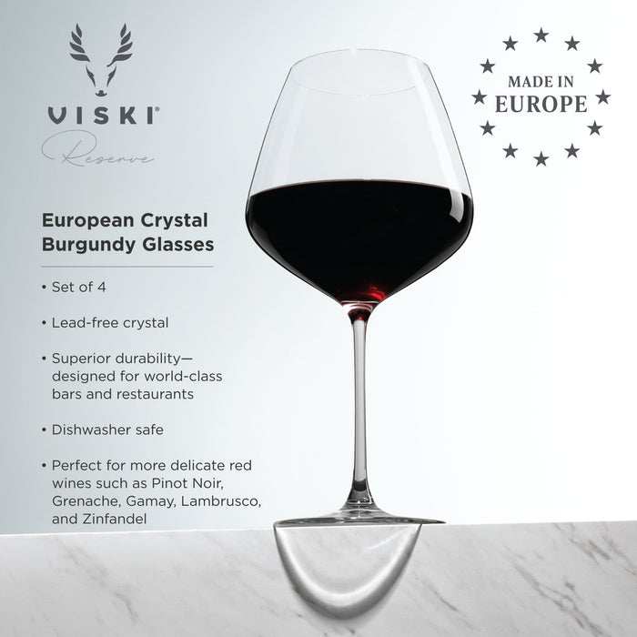 Reserve Inez Crystal Burgundy Glasses, Set of 4