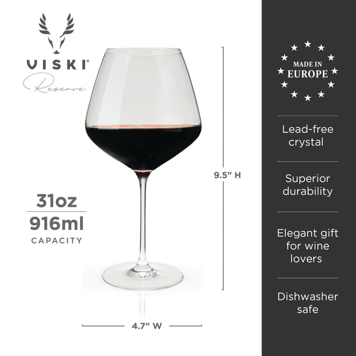Reserve Inez Crystal Burgundy Glasses, Set of 4