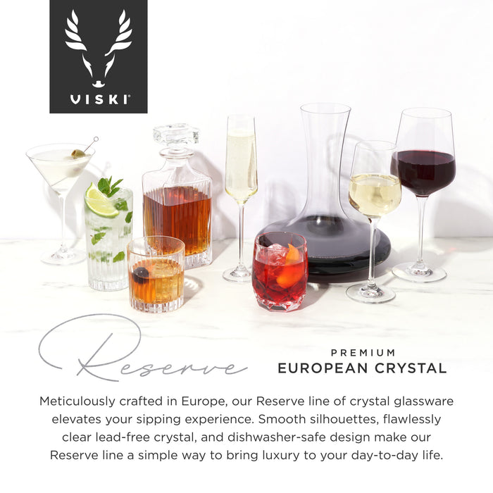 Reserve Inez Crystal Burgundy Glasses, Set of 4