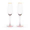Rose Crystal Champagne Flutes, Set of 2