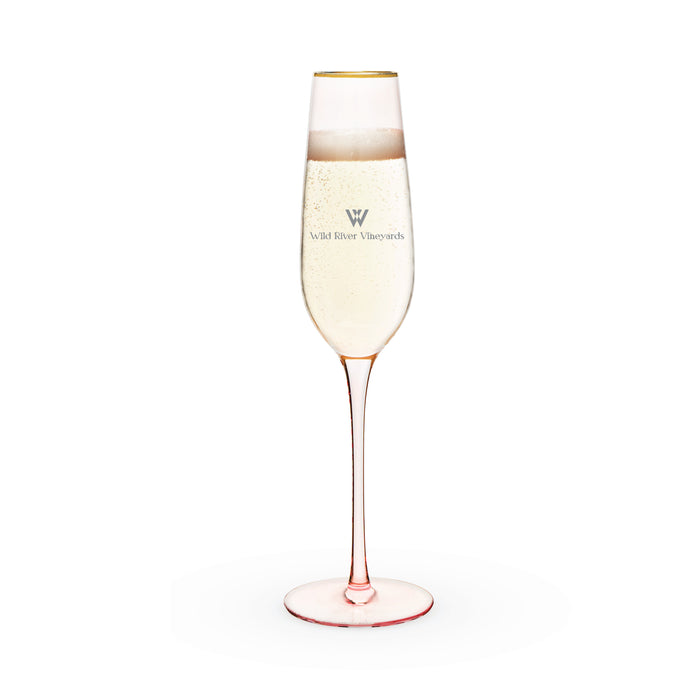 Rose Crystal Champagne Flutes, Set of 2