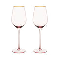 Rose Crystal White Wine Glasses, Set of 2