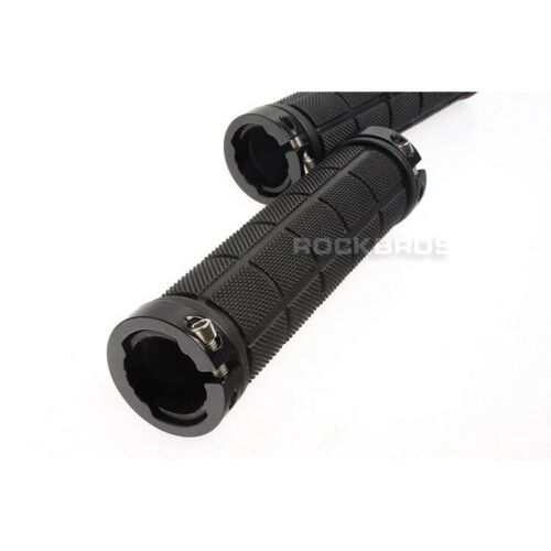 Rubber Bike Handle Grips, Double Lock Screw Tight | Black