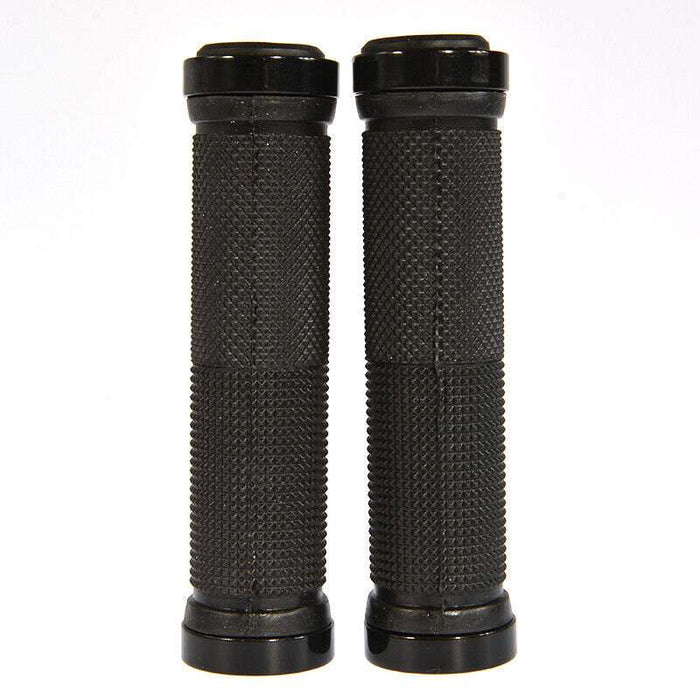 Rubber Bike Handle Grips, Double Lock Screw Tight | Black