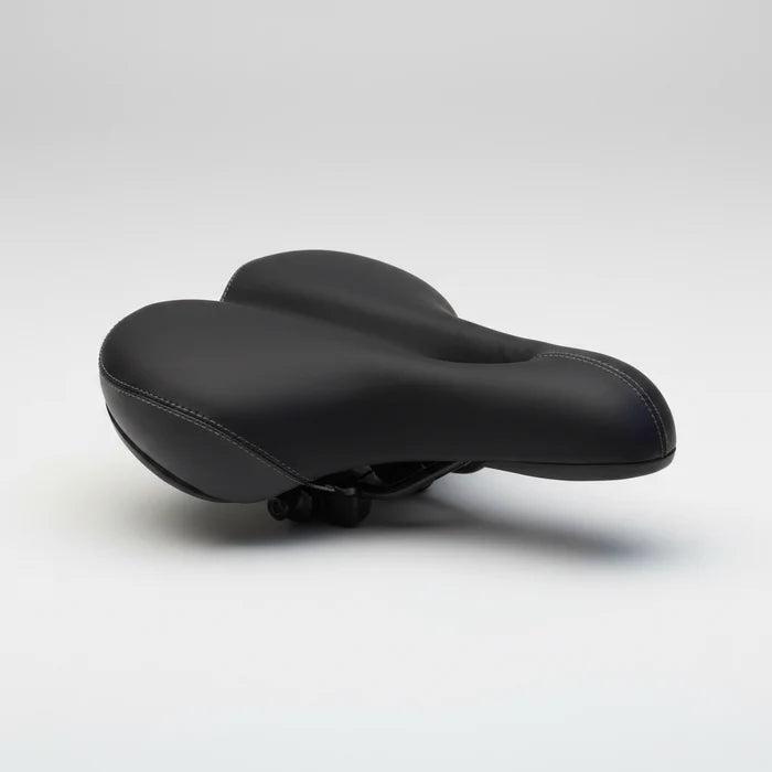 Saddle Black Vinyl Top Memory Foam Black Rail With Clamp 150 x 250mm