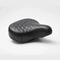 Soul Cruiser black cruiser bike saddle with classic quilted stitching and dual comfort springs, 265x255mm size