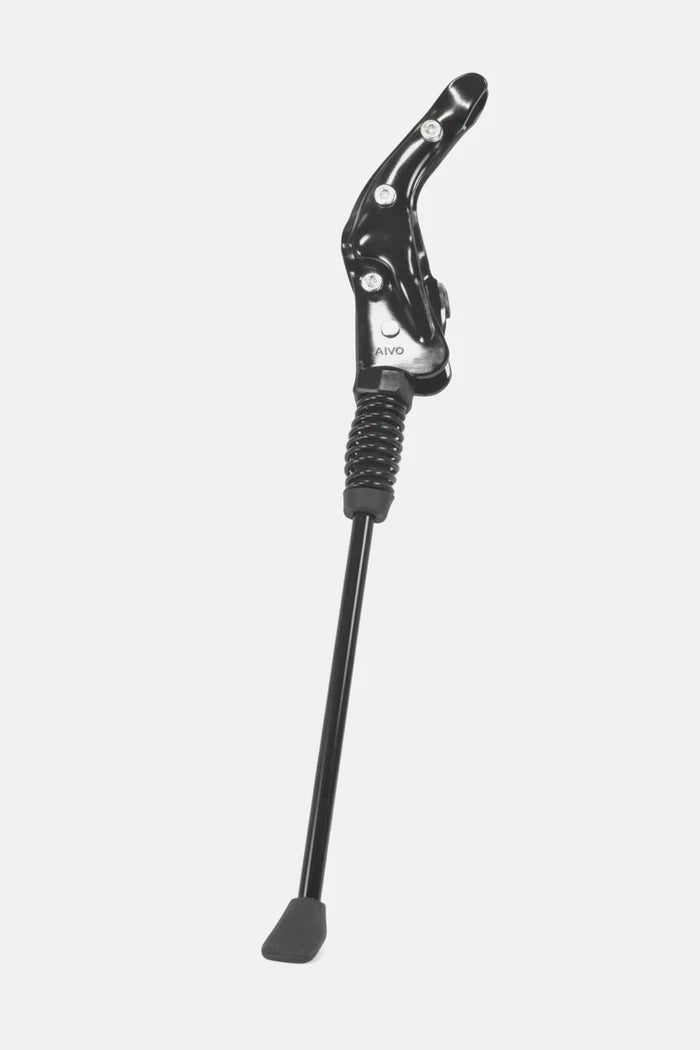Black alloy seat/chain stay mount kickstand for 700C wheels, adjustable and lightweight
