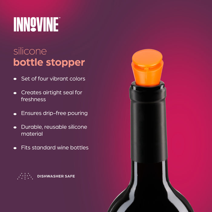 Silicone Bottle Stoppers, Set of 4