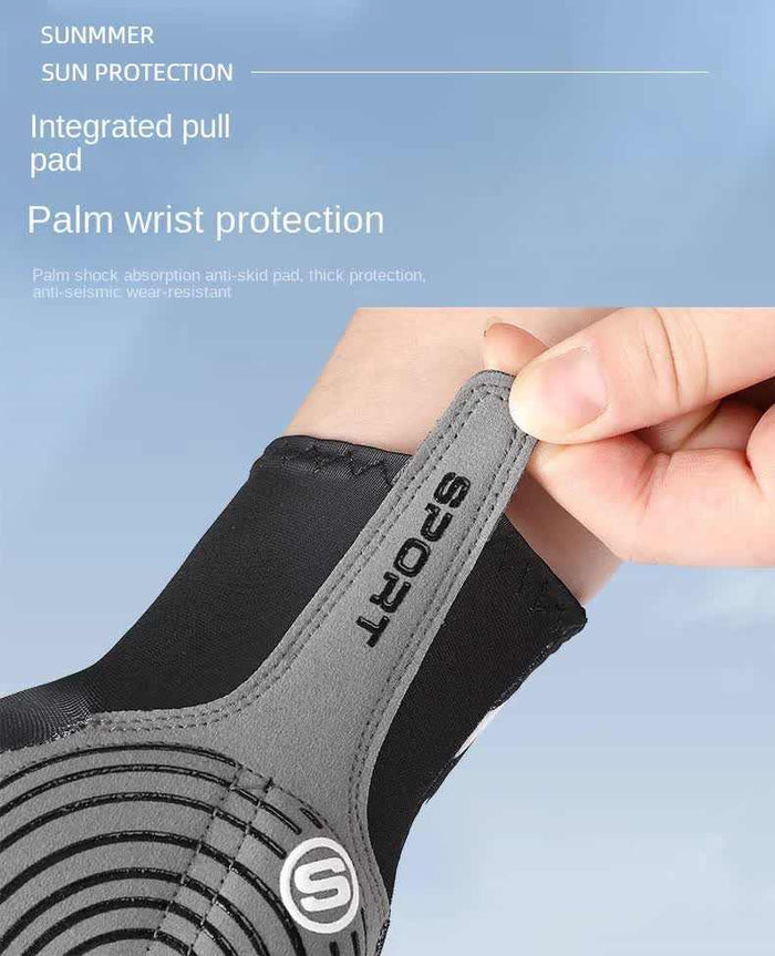 Size L Black Breathable Half-Finger Cycling Gloves - Anti-Slip, Shockproof, and Durable for Men & Women