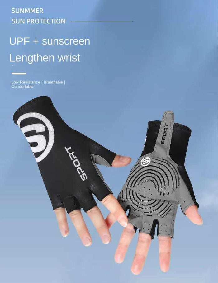 Size XL Black Breathable Half-Finger Cycling Gloves - Anti-Slip, Shockproof, and Durable for Men & Women