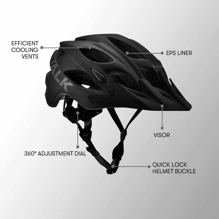 Small Mountain Bike Adjustable Helmet 54-56cm | Black