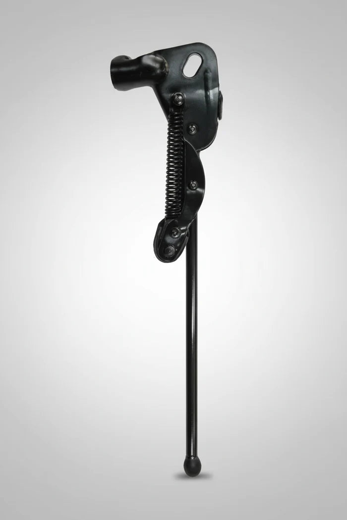 Black steel kickstand for 27" rear axle mount with heavy-duty forged steel construction