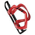 Red ultra lightweight water bottle cage for road and mountain bikes, 39g polycarbonate and glass fiber, fits most bottles