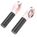 Black and pink ultralight carbon fiber ergonomic bicycle bar ends for enhanced cycling control and comfort