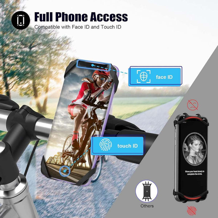 Universal bicycle phone mount, removable, 360-degree adjustable, for smartphones from 4.5 to 0 inches