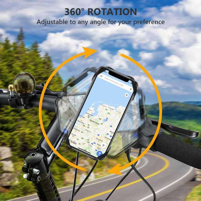 Universal bicycle phone mount, removable, 360-degree adjustable, for smartphones from 4.5 to 0 inches