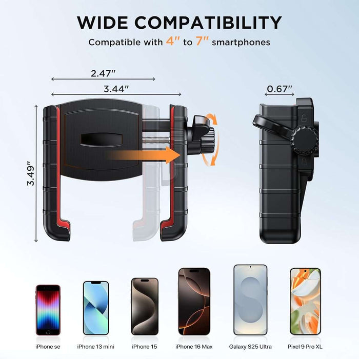Universal Handlebar Phone Mount | Black & Red
