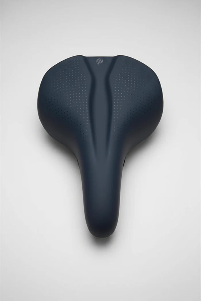 VELO PLUSH Saddle with black steel rails and lifting handle, 260x197mm for comfortable everyday riding
