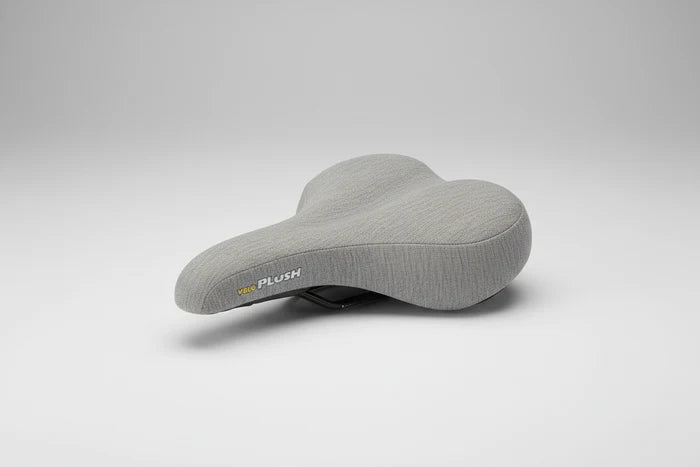 Velo Plush Saddle grey vinyl top with black rails and bumper 270x210mm for bike transport