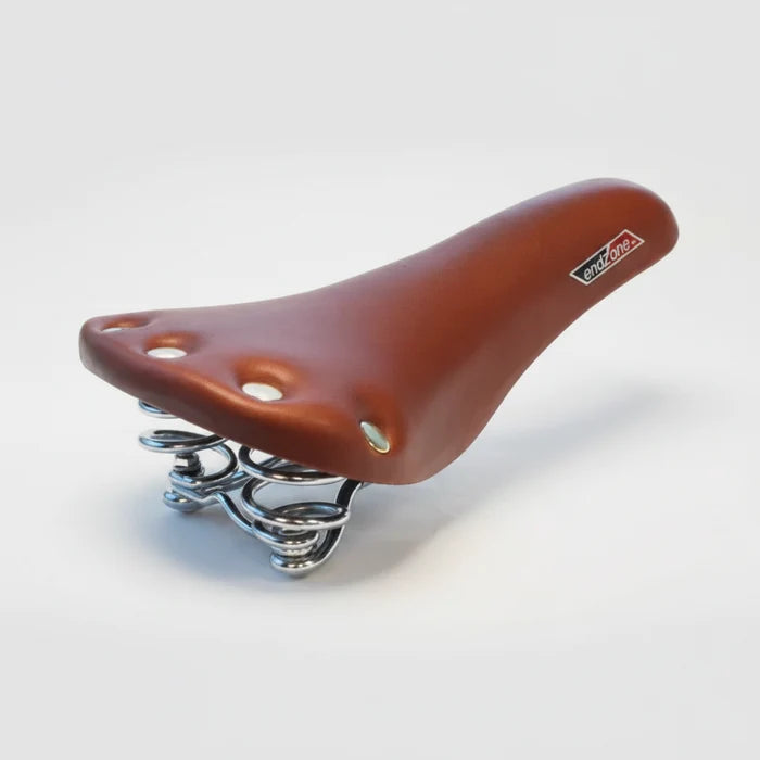 Velo Vinyl CP Coil Spring Saddle 274 x 153 With Rivets - Brown