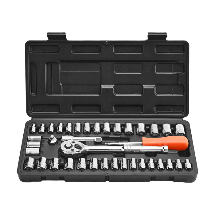 VEVOR 39 Pieces Socket and Ratchet Set with Storage Case