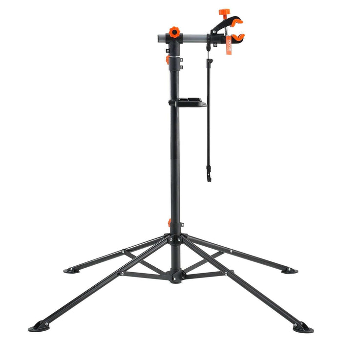 VEVOR adjustable height bike repair stand holding a bicycle for maintenance