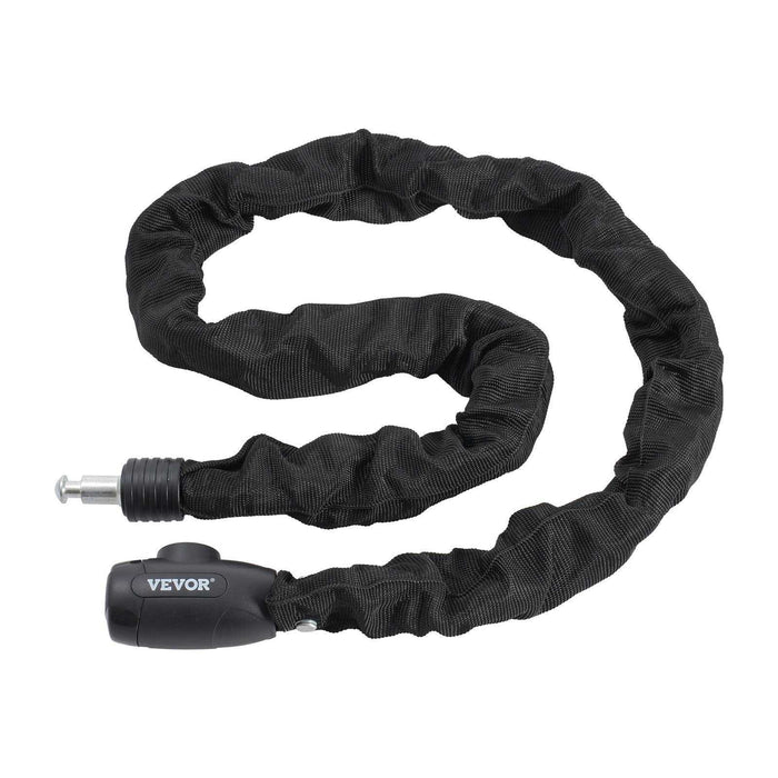 Heavy duty VEVOR bike chain lock with 8mm steel chain and 4 keys for high security bike, motorcycle, and gate protection