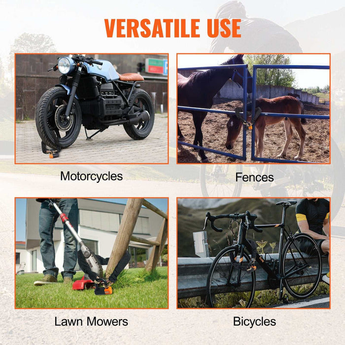 VEVOR Anti-Theft 5.91 Ft Heavy Duty Bike Chain Lock - 9.5mm - Black