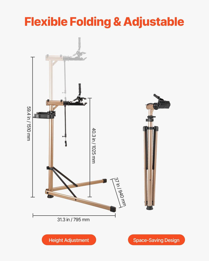 VEVOR Bike Repair Stand Max. 49.9 kg With 1025-1510mm Adjustable Height