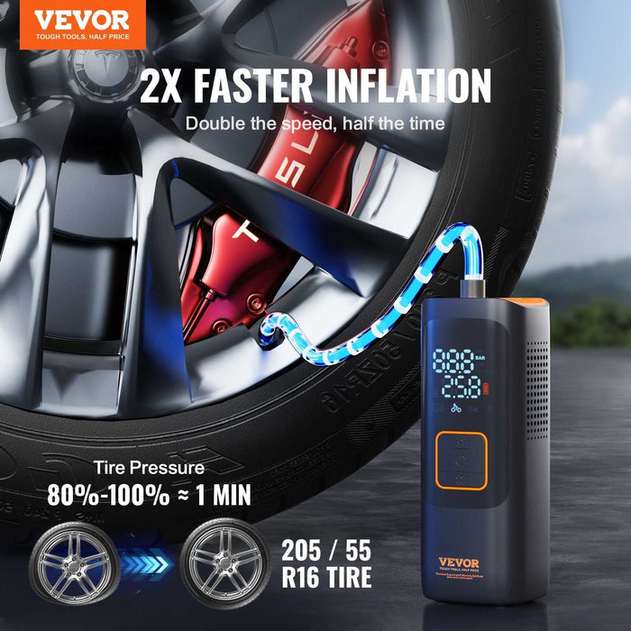 VEVOR Smart Air Pump with LCD Pressure Gauge - 160 PSI