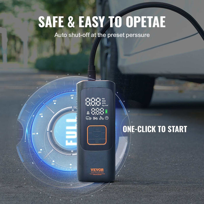 VEVOR Smart Air Pump with LCD Pressure Gauge - 160 PSI
