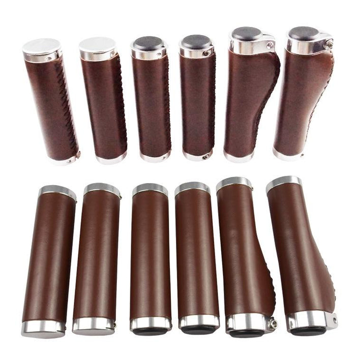 Vintage Leather Bicycle Grip Cover Comfortable & Stylish
