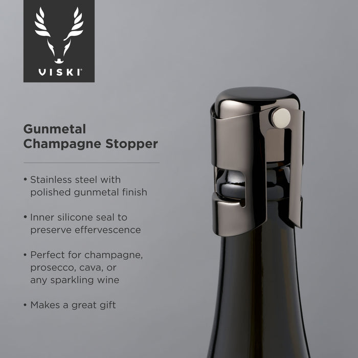 Warren Champagne Stopper in Gunmetal